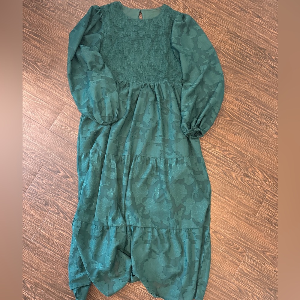 Flowy tiered ruffled dress with pockets